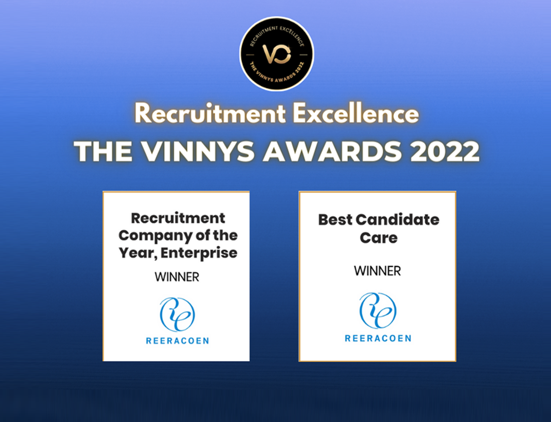 Reeracoen Recruitment คว้า 2 รางวัลใหญ่จาก The Vinnys Awards 2022 