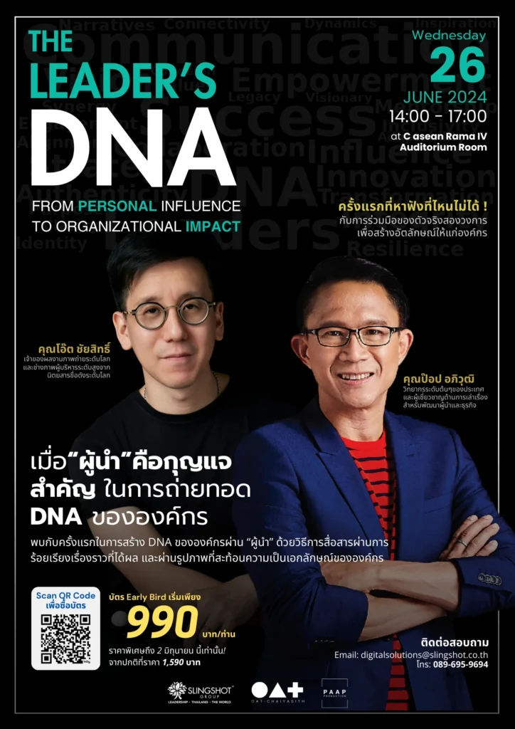 ครั้งแรก! กับการร่วมมือกันระหว่างตัวจริงของสองวงการเพื่อสร้างอัตลักษณ์ DNA ให้แก่องค์กร 1 ครั้งแรก! กับการร่วมมือกันระหว่างตัวจริงของสองวงการเพื่อสร้างอัตลักษณ์ DNA ให้แก่องค์กร