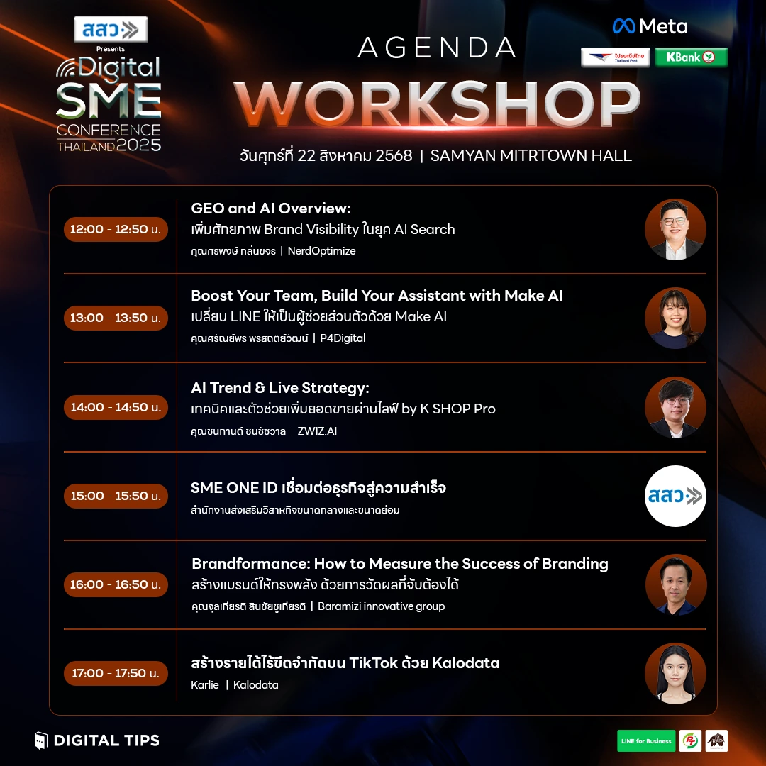 จำหน่ายบัตร Early Bird งาน Digital SME Conference Thailand 2025 7 จำหน่ายบัตร Early Bird งาน Digital SME Conference Thailand 2025