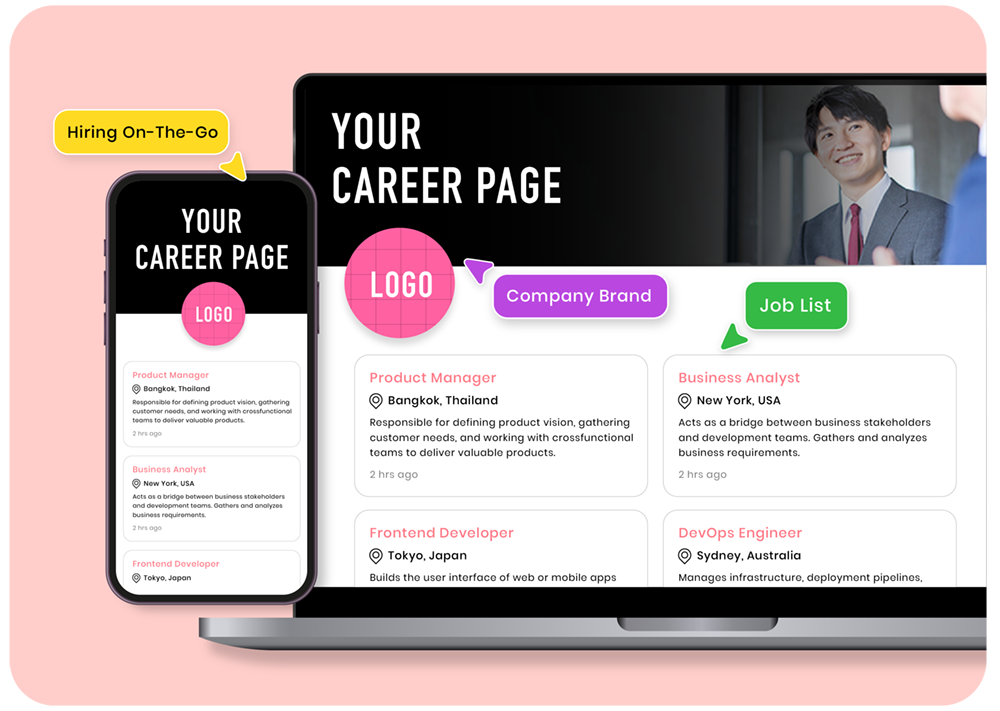 Create Career Page สร้างช่องทางตรงในการดึงผู้สมัครเข้าสู่องค์กร เริ่มแถวใหม่ด้วยพื้นที่ประกาศงานเฉพาะของคุณเอง 3 Career Page EZHire