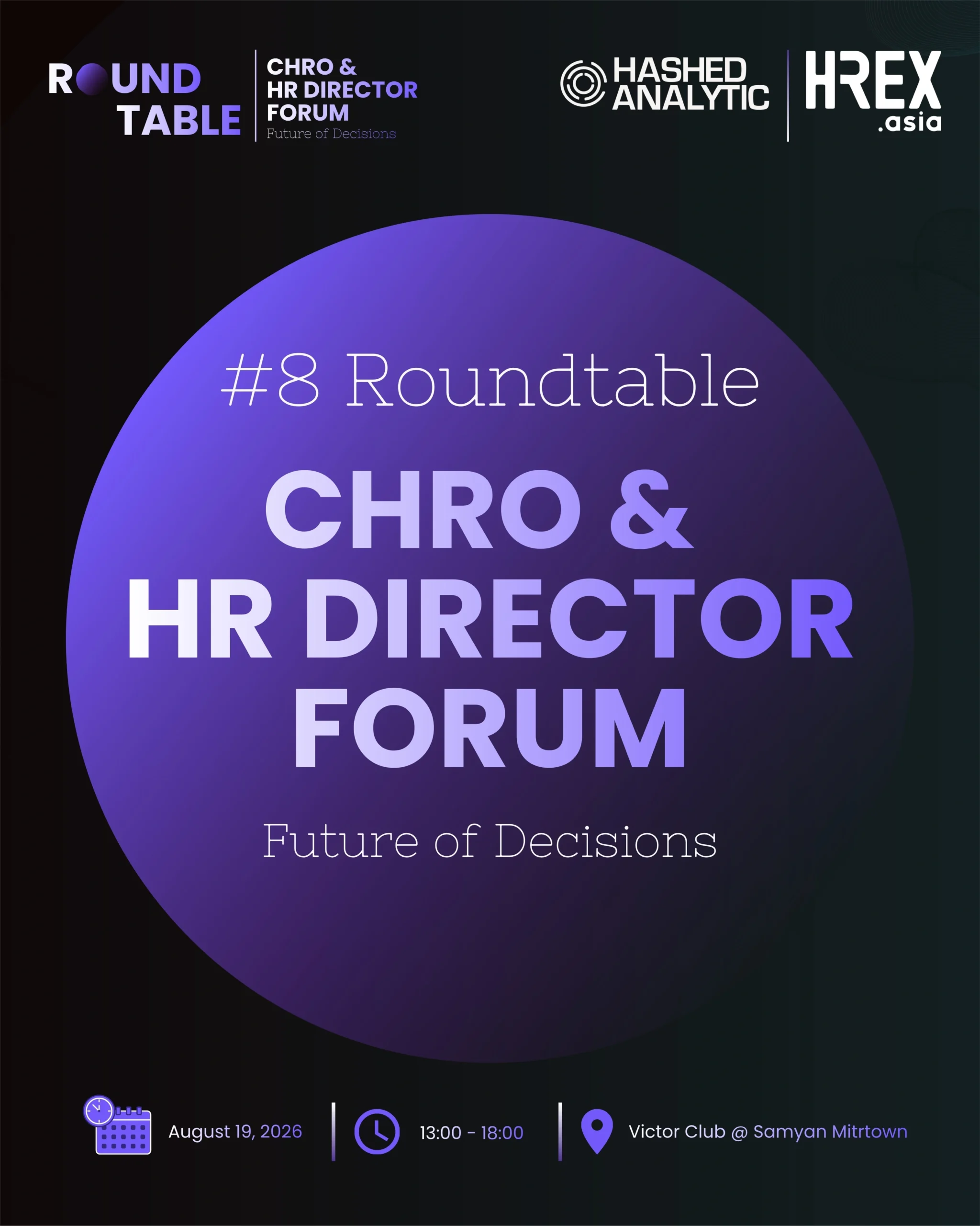กลับมาแล้ว #8 Roundtable: CHRO & HR Director Forum - Future of Decisions 1 #8 Roundtable: CHRO & HR Director Forum - Future of Decisions