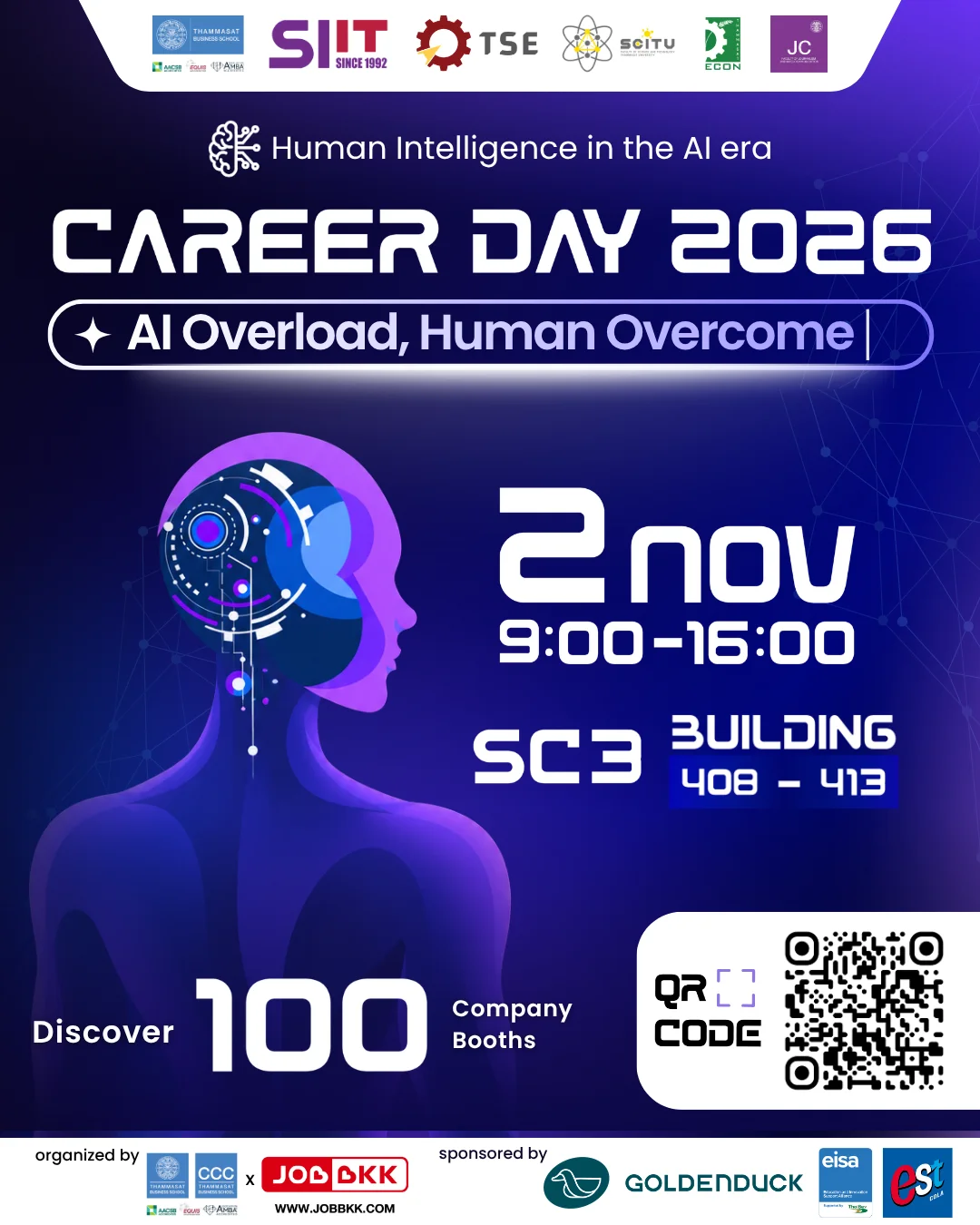 ชวนร่วมงาน CAREER DAY 2026 สำรวจอนาคตการทำงานในยุค AI พร้อมเปิดโอกาสทางอาชีพจากบริษัทชั้นนำกว่า 100 แห่ง 1 JobBKK CAREER DAY 2026